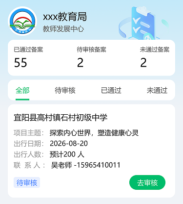 alt=“学校备案，教育局审批，基地/机构承接研学服务，家长报名缴费，出行点名、行程监控、研学测评、投诉建议，线上全流程可留痕、可追溯。”
